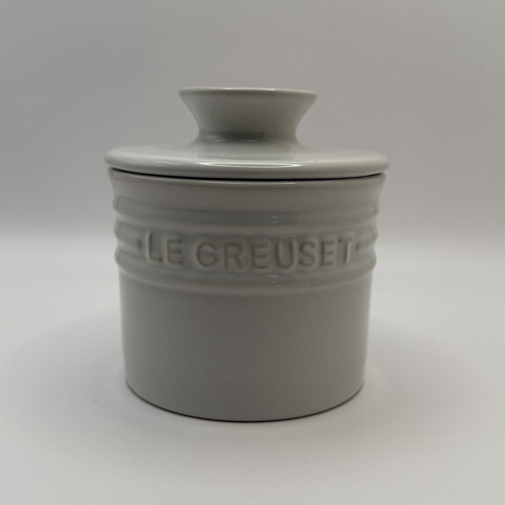 White Le Creuset Ceramic Butter Bell Crock 6oz / 170ml - Dune